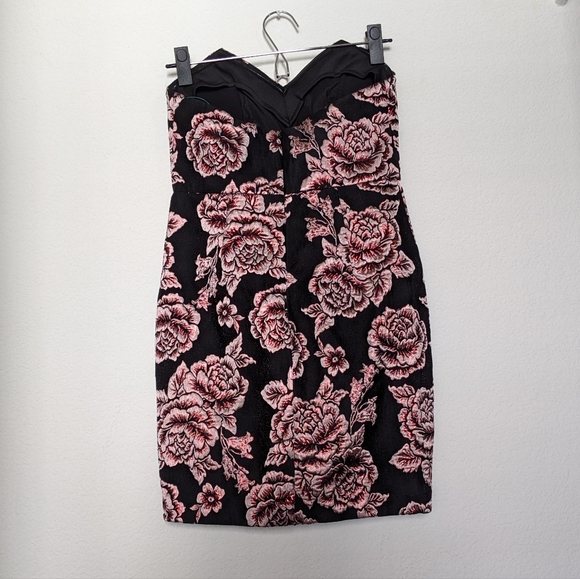 ASOS Petite Strapless Jaquard Mini Dress - Picture 2 of 5